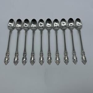 10 Oneida RAPHAEL Iced Tea Spoons Distinction Deluxe HH Stainless Flatware